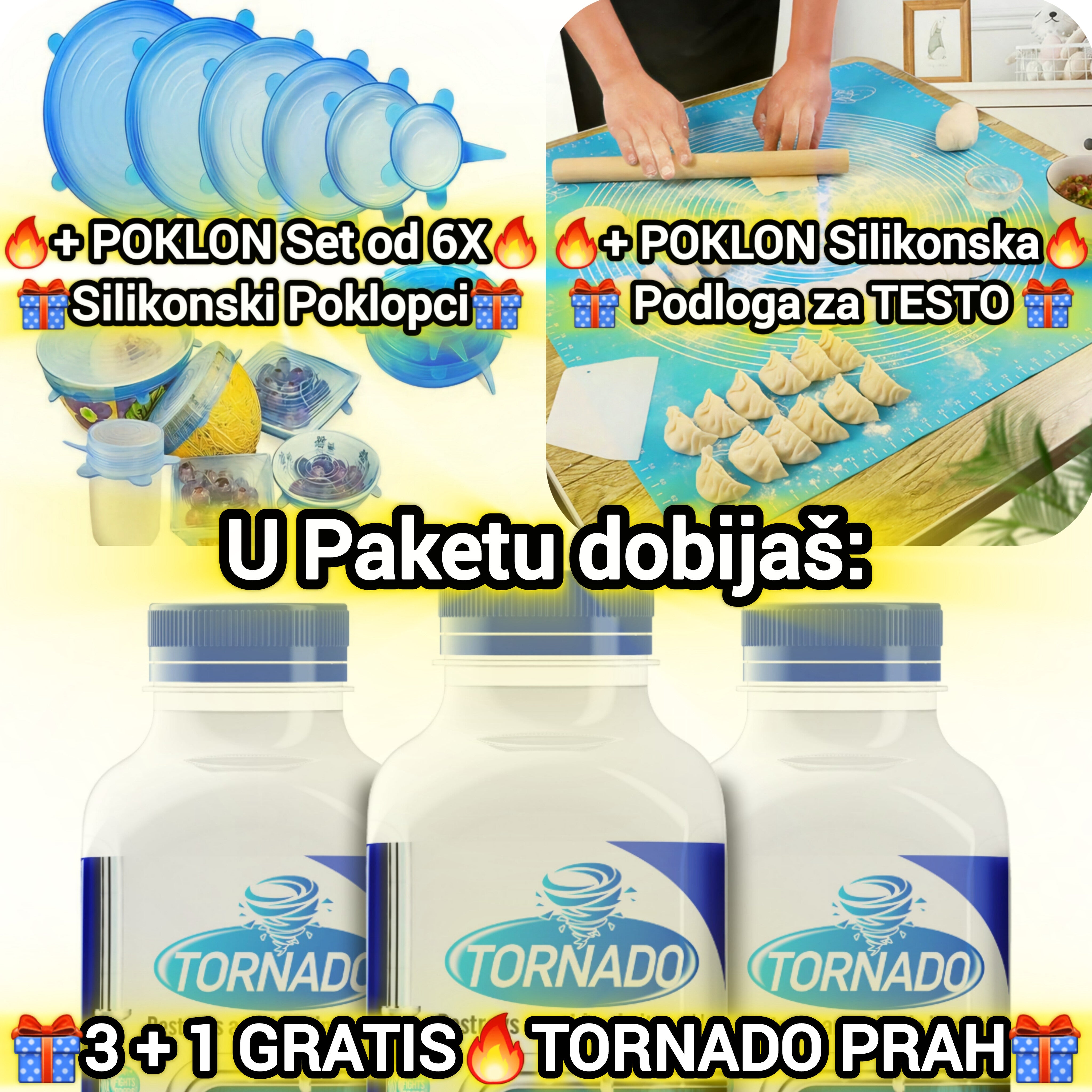 Tornado prah za odvod '3+1 Gratis' +2 poklona
