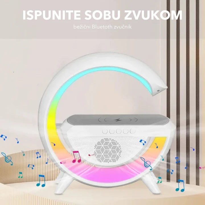 RGB LED Lampa - BEŽIČNI PUNJAČ i ZVUČNIK
